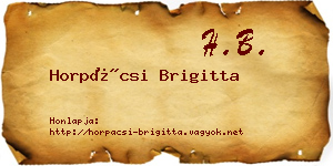 Horpácsi Brigitta névjegykártya